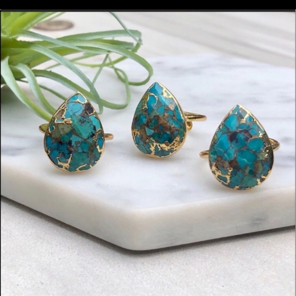 2 Estrella Luna turquoise  ring